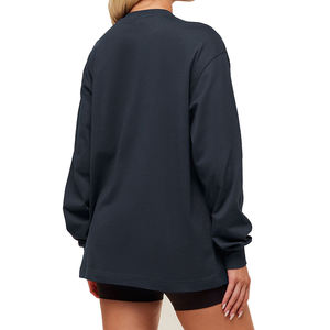 Sweat-shirt pour femme surdimensionné en gros, logo personnalisé, sweat-shirt en molleton lourd, sweat-shirt uni décontracté, sweat-shirt en molleton personnalisable, vêtements de rue doux - Product Image 2