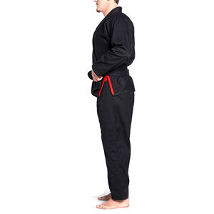 Kimono d'arts martiaux extensible personnalisé avec logo, pour BJJ, Karaté, Judo, 100% coton, unisexe, adulte, professionnel, noir - Product Image 6
