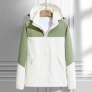 Nouvelle Arrivée Veste Coupe-Vent Décontractée pour Homme Printemps Automne Légère à Capuche en Toile Couleur Contrastante Fermeture Éclair Pas Cher Nouveau - Product Image 4