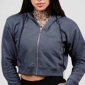 High Quality Pullover Hoodie for Women Winter Custom Logo New Design Selling <b>Blank</b> Plain Cotton Cropped Hoodie For Women - Product Image 1