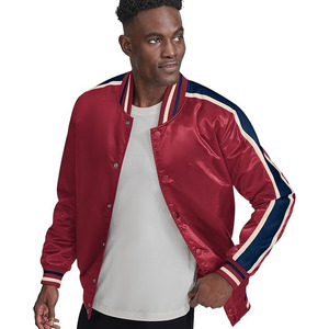 Venta caliente de seda Logotipo de color personalizado impermeable a prueba de viento Estilo Vintage moda de invierno al por mayor hecho chaqueta de satén para hombres - Product Image 6