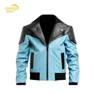 Blouson en cuir de moto de style vintage de haute qualité avec doublure en fausse fourrure, boutons et fermeture éclair Luxel, approvisionnement ODM - Product Image 1