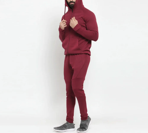 Chándal OEM personalizado para hombre, chándal de 2 piezas con cremallera, sudadera con capucha y Jogger, algodón sólido, respetuoso con la maternidad - Product Image 2