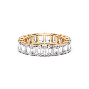 5.00 Carat F-G/VS Lab Grown Emerald Cut Diamond Eternity <b>Band</b> <b>Ring</b> in 925 Sterling Silver for Unisex Wedding & Engagement - Product Image 5
