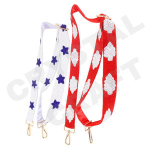 multi <b>colour</b> Customized White Gold Seed Bead <b>Bag</b> Straps 'Hook Em Horns' Fashionable Accessory Beaded Purse Strap - Product Image 2