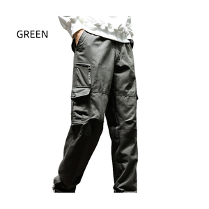 <b>Men's</b> Casual <b>Work</b> Pants Large Size Cotton Elastic Waist Multi-Pockets Straight Pattern Lightweight Winter Cargo Pants Loose Fit - Product Image 4