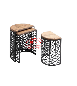 2025 Best Selling Furniture <b>side</b> Table in Set of 3 Sizes With Wooden Top Living Room Decorative Furniture - Product Image 1