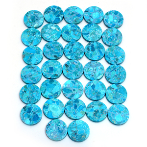 Moisave-disco redondo de 19mm, piedra preciosa azul turquesa, redonda, plana, circular, heishi - Product Image 1