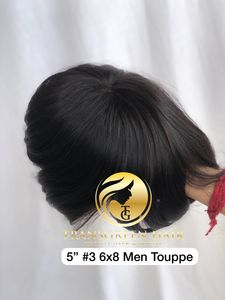 Cabello Virgen Remy Indio de Templo 100% Natural Sin Procesar de Alta Calidad 12A Grado Superior 5'' Color # Extensiones de Cabello para Hombre, 3 Unidades, 6x8 - Product Image 6