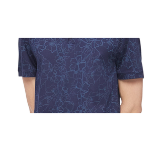 Camicia da Uomo Calvin Klein Blu Marittimo, Taglia Grande, Manica Corta, Stampa Floreale Integrale, Tessuto Oxford Traspirante - Product Image 3