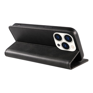 Étui Portefeuille Magnétique Élégant en <span class=keywords><strong>Cuir</strong></span> PU Fait Main pour <span class=keywords><strong>iPhone</strong></span> 17 16 15 Pro avec Support Intégré - Product Image 2