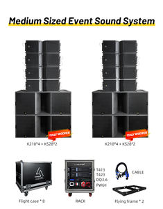 Système de sonorisation professionnel passif <span class=keywords><strong>L</strong></span>-SOLUTION K210 & KS28-9600W, puissance maximale, son de précision pour événements en direct et installations - Product Image 2