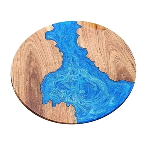 Planche à fromage moderne en résine et bois Lazy Susan Revolving Lazy Susan Platine rotative paresseuse susan design de luxe - Product Image 5