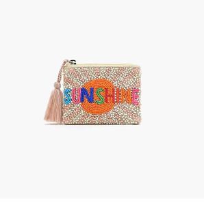 Cuenta de semilla redonda minimalista Una bolsa de moneda bordada con semillas de vibraciones de verano bolsa de moneda bordada con cuentas con colores pastel - Product Image 3