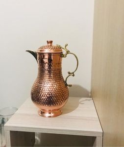 Copper <b>jugs</b> for storing alkaline <b>water</b> that balances body pH level improving digestion and overall physical health naturally - Product Image 3