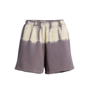 Shorts pour femmes à taille élastique personnalisés, mode douce, respirants, lavés, bouton, polyester, couleurs personnalisées, motifs tendance, taille XS - Product Image 1