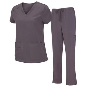 Elástico Absorbe La Humedad Suave Transpirable Médico Scrub Set Liquidación Ropa de Trabajo Uniforme Mujeres - Product Image 3