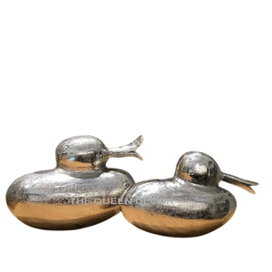 Artisanat moderne en aluminium métal forme d'oiseaux doré Antique fini Sculpture décorative artisanale créative - Product Image 2