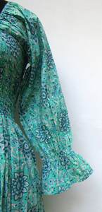 Novedad de 2023, vestido largo acampanado con estampado de flores Ditsy de algodón, ropa India informal para mujer, tallas gratis y 6XL disponibles - Product Image 4