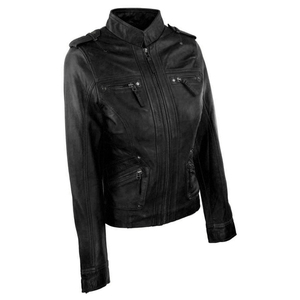 New Streetwear Style Long Sleeve Solid <b>Women</b> Leather <b>Jacket</b> Comfortable Fitness <b>Lightweight</b> <b>Women</b> Leather <b>Jacket</b> Best Selling - Product Image 6