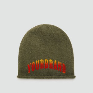 Gorros de lana al por mayor, gorros cálidos personalizados con diseño de calavera para adultos, gorro de invierno con bordado y logotipo de parche, gorro unisex con puño. - Product Image 1