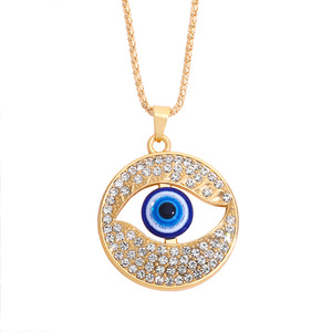 Colliers pendentifs gros œil turc en gros pour femmes, bijoux de <span class=keywords><strong>protection</strong></span> en alliage - Product Image 3