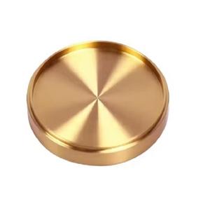 Maxery Round Shiny Brass <b>Coasters</b> with Wood Saucer Gold <b>Drink</b> <b>Coasters</b> Set for Housewarming Gift Gold Cup Mat - Product Image 1