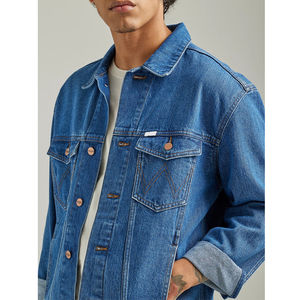 Veste en jean respirante à manches longues et coupe ajustée pour homme, design personnalisé de bonne qualité, nouveau style, veste en jean bleu pour homme - Product Image 5