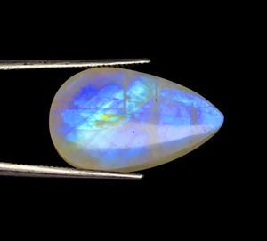 Cabujón de piedra lunar arcoíris Natural genuino en forma de pera gemas de piedra lunar llamativas azules para joyería - Product Image 6