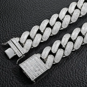 Collar Cubano de Lujo con Diamantes de Imitación VVS, Cadena de Plata 925, Estilo Hip Hop - Product Image 5