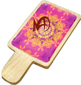 Plateau de service artisanal en MDF finition brillante Plateau décoratif en bois de manguier Bol en résine Impression numérique Poignée en émail Plateau de service - Product Image 2