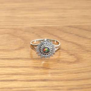 Minimalist Black Ethiopian <b>Opal</b> 925 Sterling Silver Ring Handmade Gemstone Jewelry Elegant Ring Women Gifts - Product Image 6