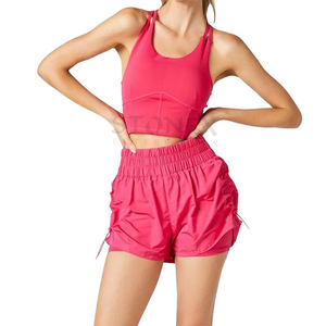 Pantalones cortos deportivos sin costuras con tinte de botín de verano para mujer, pantalones cortos elásticos de cintura alta con realce para Yoga, gimnasio y Fitness, venta al por mayor - Product Image 1