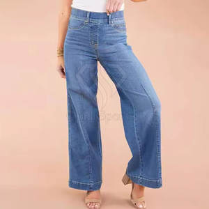 Jeans larges à poches multiples pour femmes Vêtements d'extérieur Jeans larges légers pour femmes Vente en ligne - Product Image 3
