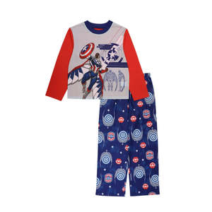 Set Pigiama Blu Avengers 2 Pezzi per Ragazzi in Morbido Tessuto Spandex con Motivi Animali e Stampe per Autunno e Inverno Taglia 8 - Product Image 1