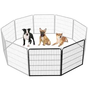 Parc en métal chenil pour chien couverture de cage d'animal d'intérieur extérieur pour la course maison extérieure porte de protection amovible formation comportement des animaux de compagnie