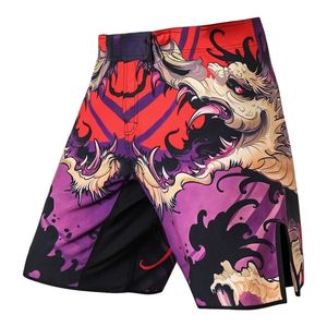 Short MMA imprimé personnalisé pour homme avec ceinture élastique à fente haute et logo avant Short d'entraînement léger sublimé - Product Image 5