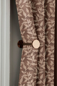 Jacquard Poly Cotton Grommet <b>Curtains</b> Elegant Slub Warp Woven Semi-Blackout Breathable Ready-Made for Home School Decor Yarn - Product Image 3