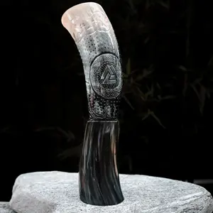 Conception personnalisée Buffle Viking Corne à boire Tasse Stand Poli Nautique Animal Style Naturel Artisanat pour Souvenir Bar Villa - Product Image 5