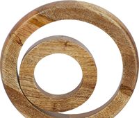 Support de Sculpture en Cercle Géométrique en Marbre Brun Moderne 9 "X 4" X 13 "Décoration de Table en Bois de Manguier Décoration Maison