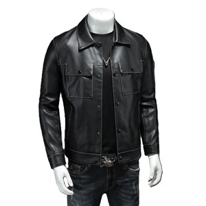 Chaquetas de cuero de suministro directo de fábrica para hombres, chaqueta de espuma de invierno, chaqueta de cuero para hombres, venta al por mayor, chaqueta de cuero personalizada al por mayor - Product Image 3
