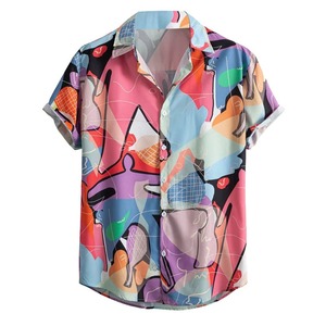 Camisa de Manga Corta para Hombre, Estilo Veraniego, con Botones, Estampado 3D de Flores y Plantas, Cierre de Botones, Ropa de Playa - Product Image 4