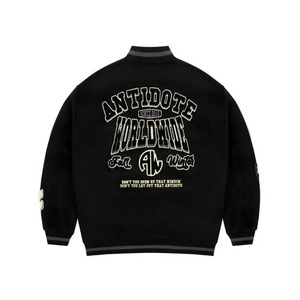 Veste universitaire personnalisée pour homme, style vintage rétro, épaisse, noire, avec broderies et écussons en chenille, vêtements d'extérieur pour homme - Product Image 2