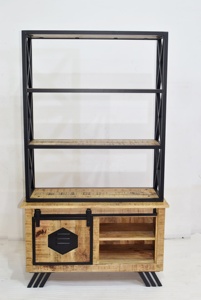 Bán Chạy Nhất Rắn Sắt Xoài Gỗ Lưu Trữ Kệ Hiển Thị Tủ Thiết Kế Công Nghiệp Cho Nhà Phòng Khách Trang Trại Khách Sạn Bệnh Viện - Product Image 5