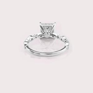 IGI Certified Princess Shape Lab Created Diamond Engagement Ring <b>Solid</b> 925 Sterling <b>Silver</b> Vintage Style Ring - Product Image 4