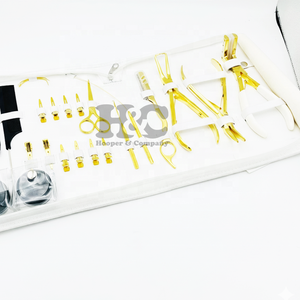 Nouvel ensemble d'outils professionnels pour extensions capillaires en acier inoxydable doré à maintien robuste, avec pinces à bandes adhésives, durables et élégants - Product Image 2