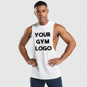 Vente en gros OEM Service débardeur 100% coton Singlet hommes vierge solide gilet hommes Fitness débardeur entraînement Gym chemise impression numérique - Product Image 5