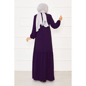 Robe Plum Front avec détails en pierres et liens, silhouette droite et taille naturelle - Product Image 4