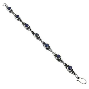 925 <b>Silver</b> Women's Daily Wear <b>Bracelet</b> with Blue Sapphire Diamond <b>Pearl</b> Rhodium & Gold Plated Religious Style Jewelry - Product Image 3