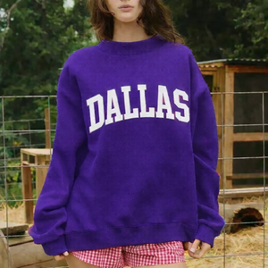 Women Oversize <b>Stand</b> Collar Streetwear Sweatshirt Cozy Warm Loose Fit Autumn Winter Pullover for Daily Casual Fashion <b>Crystal</b> - Product Image 5